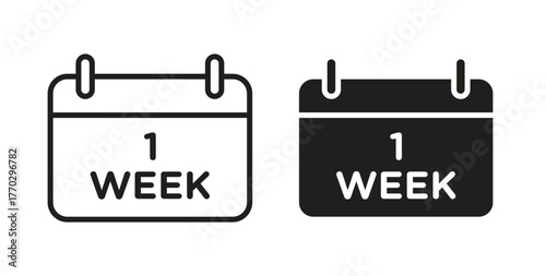 Calendar week icon in doodle and stroke style.