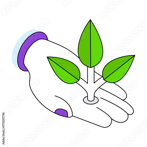 Vector design of growing plant, sprout icon 