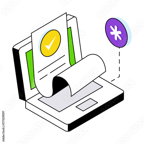 A premium download icon of verify paper 