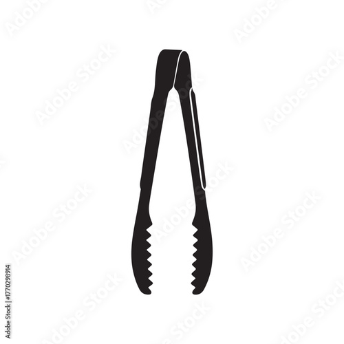 Ice tongs silhouette vector art white background
