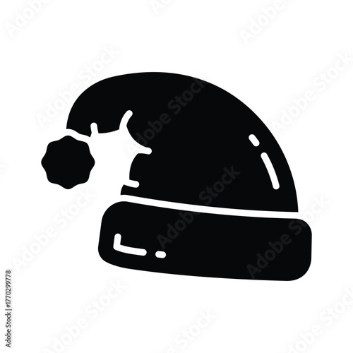 Classic Santa hat with a pom pom, festive headwear