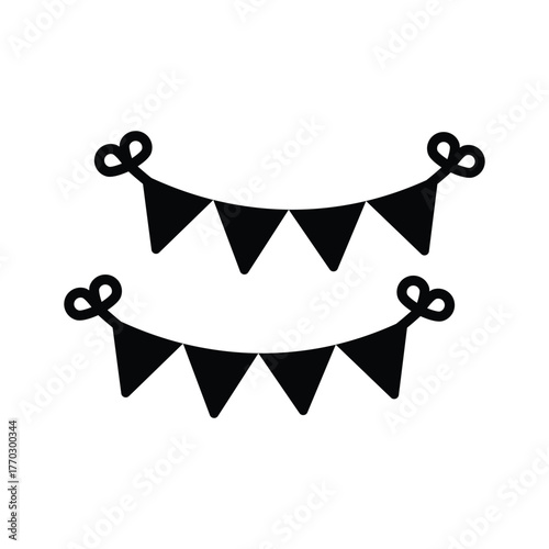 glyph vector of garlands, party decoration equipment