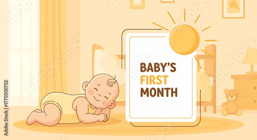 Celebrating Baby's First Month Milestone With Nursery Scene