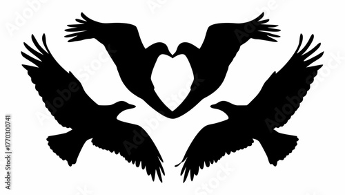 Elegant birds in flight convey freedom and strength, a modern silhouette design with vector origin