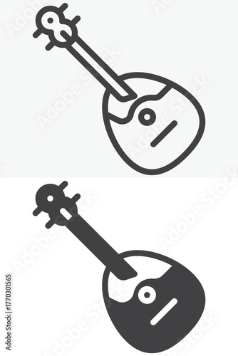 Domra vector icon set in line and solid style