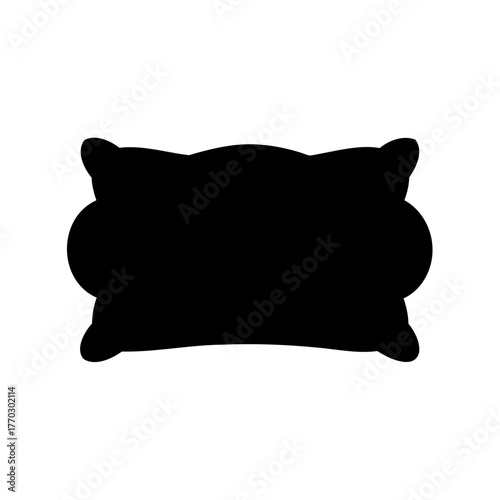 Black and White Pillow Silhouette with Unique Shape and Curved Design Elements