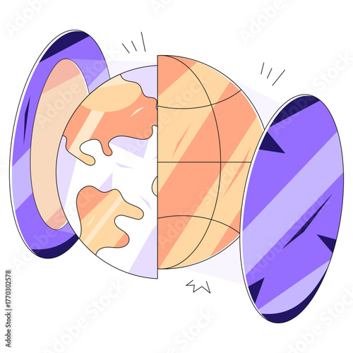 A trendy design illustration of parallel universe