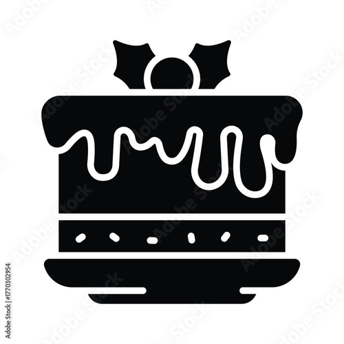 An amazing chocolate cake with cream, delicious christmas dessert