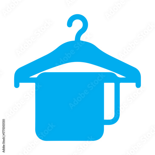 Blue Hanger with Towel Icon