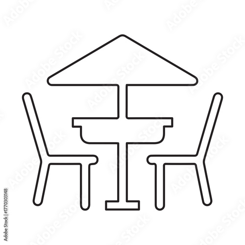 Table and chairs cafe outdoor icon