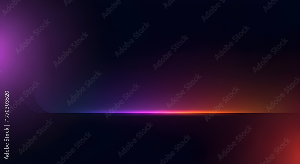 Obraz premium Abstract dark background with colorful neon light curves creating a modern and futuristic atmosphere