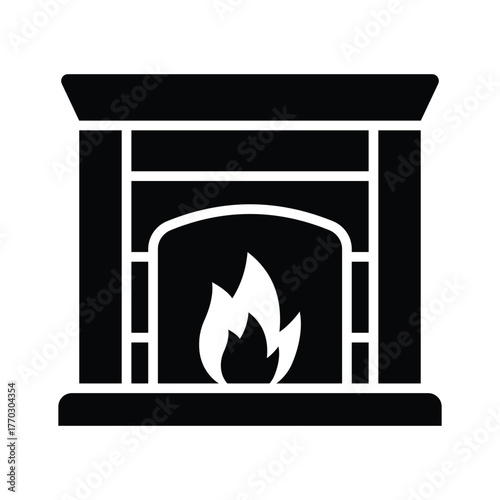 Grab this creatively design glyph icon of fireplace in modern style