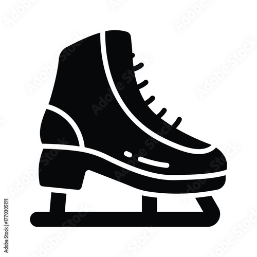 An editable glyph icon of ice skating shoes, ready to use vector