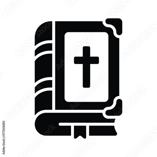 Classic holy bible with cross, spiritual and religious book symbol