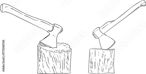 Vector line objects of garden instruments, perfect for farming, gardening, or rustic design projects.