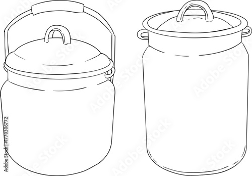 Vector line objects of garden instruments, perfect for farming, gardening, or rustic design projects.