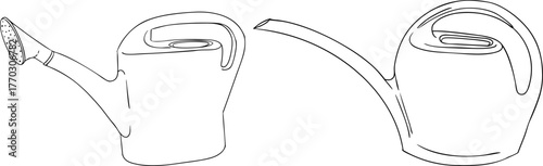 Vector line objects of garden instruments, perfect for farming, gardening, or rustic design projects.