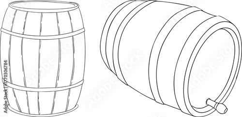 Vector line objects of garden instruments, perfect for farming, gardening, or rustic design projects.
