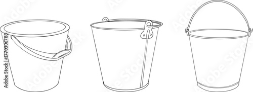 Vector line objects of garden instruments, perfect for farming, gardening, or rustic design projects.