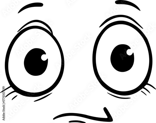 Design of worried expression face