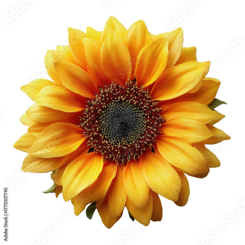 Sunflower: a sunflower fully bloomed in bright vibrant colours, capturing nature's beauty and essence of joy.