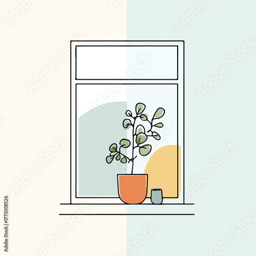 Elegant Window in Soft Minimalist Style