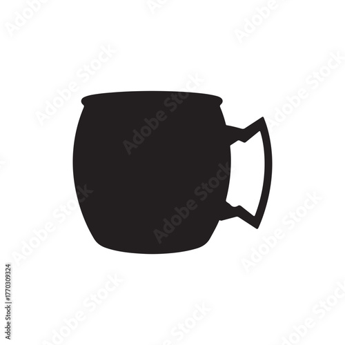 Cocktail copper mug icon silhouette vector art