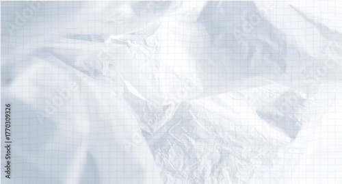 Crumpled white paper sheet with faint check grid overlay.
The realistic folds and wrinkles create an authentic paper effect.
Perfect for educational, stationery, or minimal background use.
