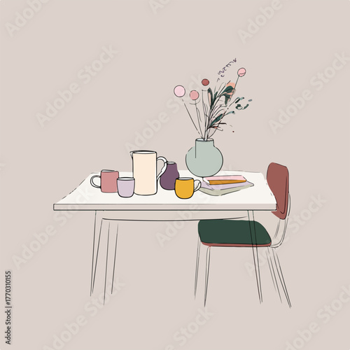 Elegant Table Setting with Soft Colors