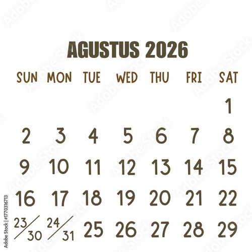 Calendar 2026 transparant background january February march April may june July August September October November December 