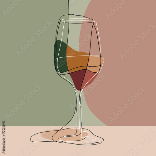 Minimalistic Wine Glass Illustration