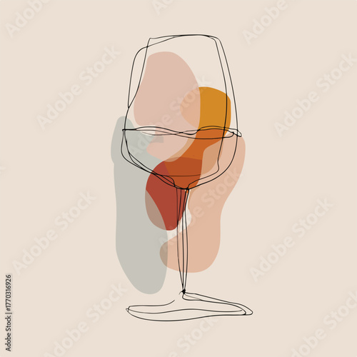 Elegant Wine Glass Minimalist Illustration Design