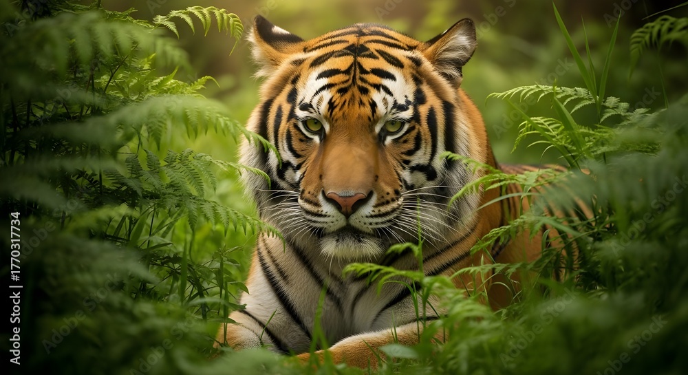 Fototapeta premium intense stare foliage veil