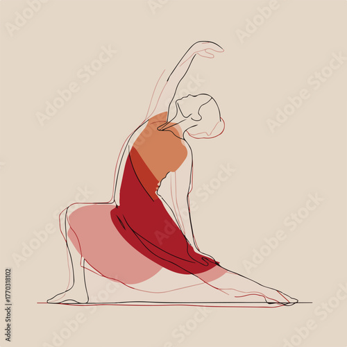 Minimalist Yoga Pose in Soft Colors