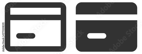 Credit card icons set on transparent background