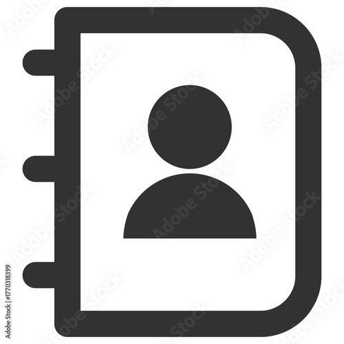 Contacts book icon. Address directory communication symbol. Vector on transparent background