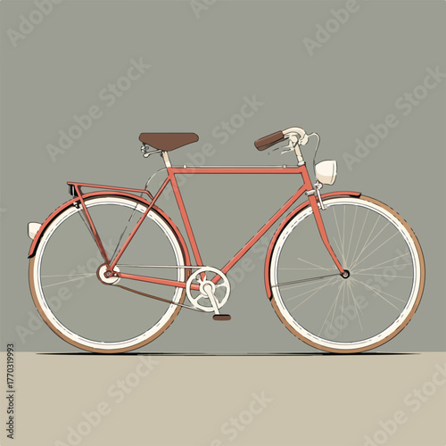 Minimalist Bicycle Line Art in Soft Colors