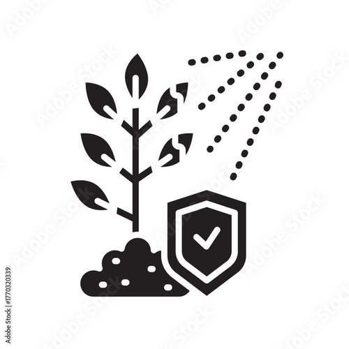 pre harvest interval black line icon for digital and print projects.