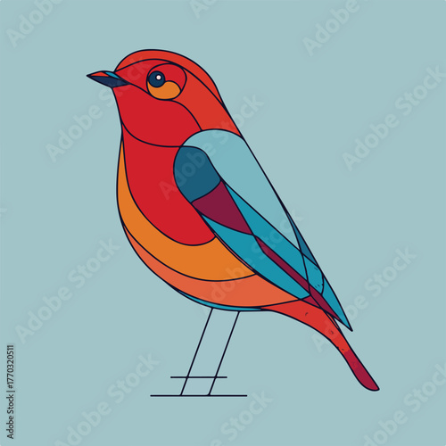 Minimalist Bird Single Stroke Illustration