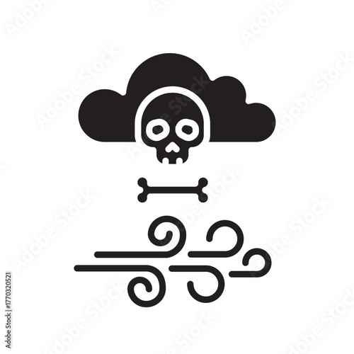pesticide drift black line icon for digital and print projects.