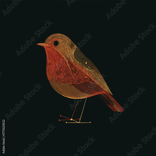 Elegant Bird in Minimalist Single Stroke