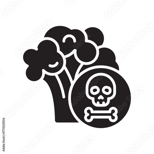 pesticide residue black line icon for digital and print projects.