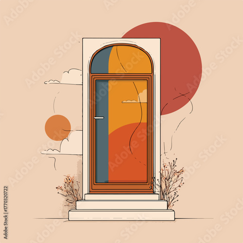 Minimalistic Window Graphic Design Element