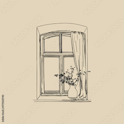 Minimalistic Window Vector Illustration