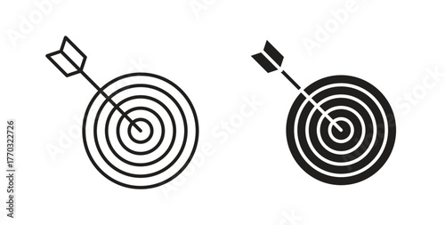 Bullseye pointer icon with line and silhouette versions.