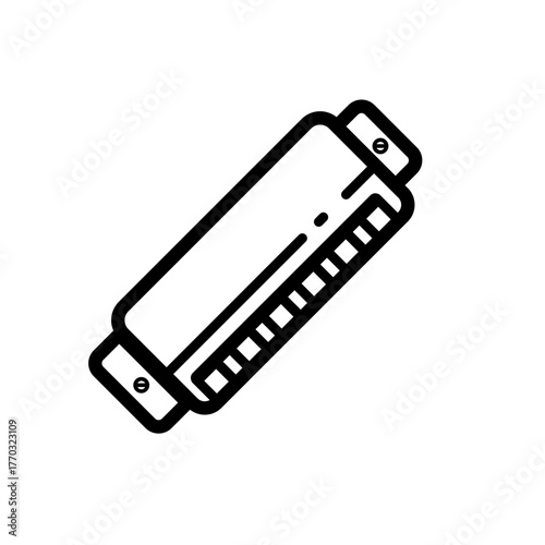 Harmonica, mouth organ  - vector icon