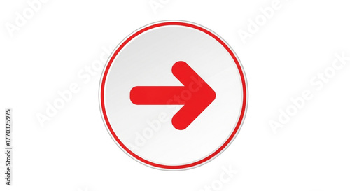 Free Download Bold red arrow points forward within a clean white circle, symbolizing progress and direction for your next project - GFXLoad