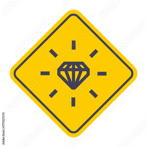 Black icon of precious diamond. Flat illustration.