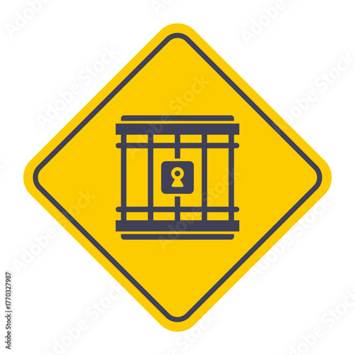 Iron bars icon. Prison for prisoners. Flat illustration.