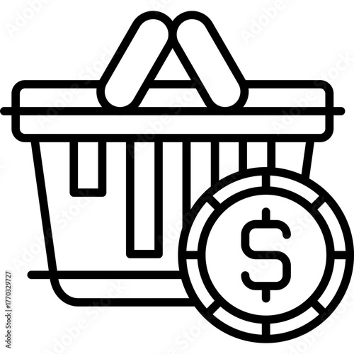 Shopping Basket Icon Vector Element